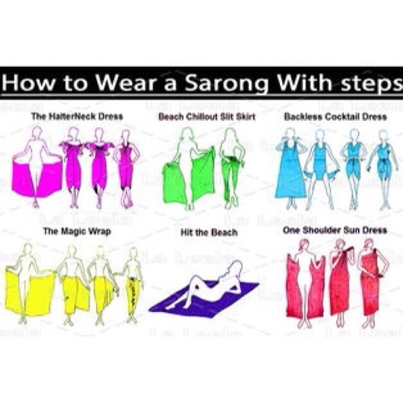 Vintage Indonesian Sarong Pareo Coverup Orange Navy Purple Green Hand Dyed Batik - Picture 8 of 8